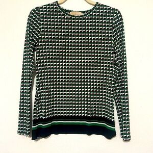 MICHAEL Michael Kors Green and Black Long Sleeve Top